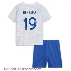 Frankrike Karim Benzema #19 Bortatröja Barn VM 2022 Kortärmad (+ korta byxor)